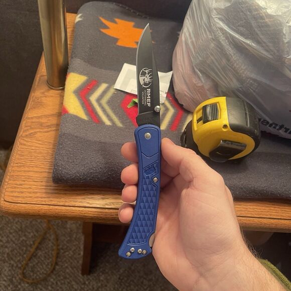 Buck 110 Rocky Mountain Elk Foundation Knife RMEF Folding Blade - NEW Rare - Picture 9 of 11